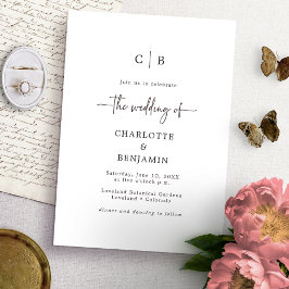Invitación Boda de escritura de monograma