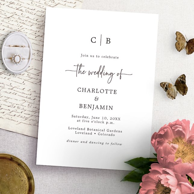 Invitación Boda de escritura de monograma (Subido por el creador)
