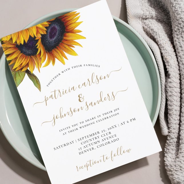 Invitación Boda de escritura dorada elegante y rústica de gir (Subido por el creador)