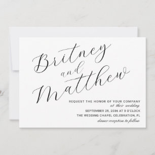 Invitación Boda de escritura elegante de fotografía Minimalis