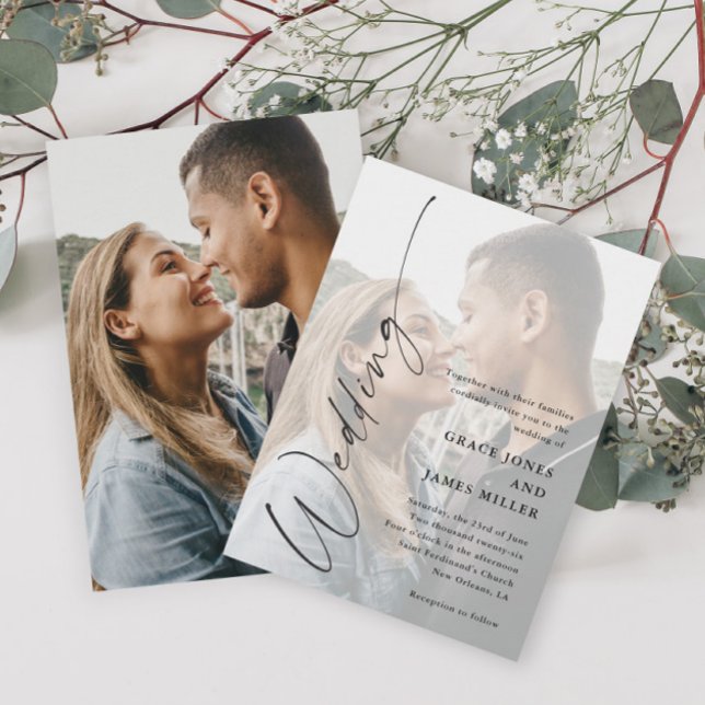 Invitación Boda de Escritura Elegante Moderna (Subido por el creador)