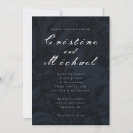 Invitación Boda de escritura elegante ornamental oscuro