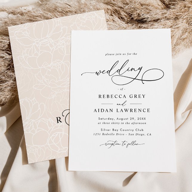Invitación Boda de escritura elegante y moderna de caligrafía (Subido por el creador)
