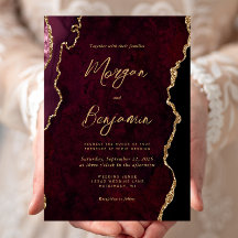Boda de Escritura en Ágata Rojo Borgoña