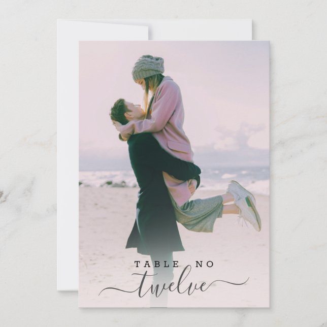 Invitación Boda de escritura manuscrita con mano de foto de p (Anverso)