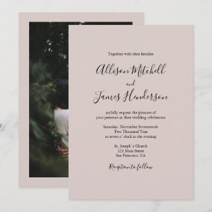 Invitación Boda de escritura manuscrita simple minimalista