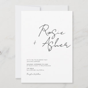 Invitación Boda de escritura Minimalista moderna