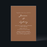 Invitación Boda de escritura minimalista moderna de Siena Bro<br><div class="desc">Invitación a la boda de Siena marrón de escritura moderna minimalista</div>