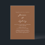 Invitación Boda de escritura minimalista moderna de Siena Bro<br><div class="desc">Invitación a la boda de Siena marrón de escritura moderna minimalista</div>