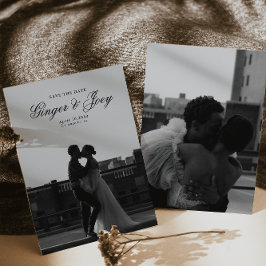 Invitación Boda de escritura Minimalista moderna Guardar la f