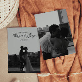 Invitación Boda de escritura Minimalista moderna Guardar la f