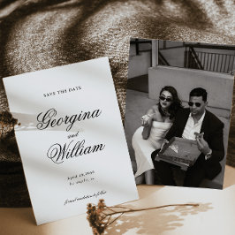 Invitación Boda de escritura Minimalista moderna Guardar la f