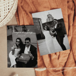 Invitación Boda de escritura Minimalista moderna Guardar la f