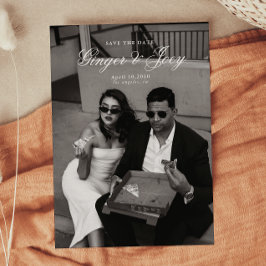 Invitación Boda de escritura Minimalista moderna Guardar la f