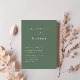 Invitación Boda de escritura Minimalista verde oscuro