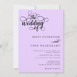 Invitación Boda de escritura moderna de caligrafía Minimalist