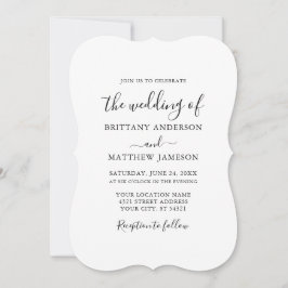 Invitación Boda de escritura moderna de caligrafía Minimalist