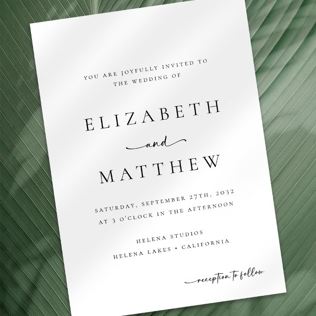 Invitación Boda de escritura moderna de caligrafía Minimalist (Subido por el creador)