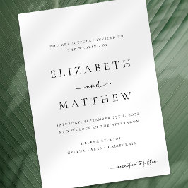 Invitación Boda de escritura moderna de caligrafía Minimalist