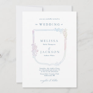Invitación Boda de Escudo Floral de Armas