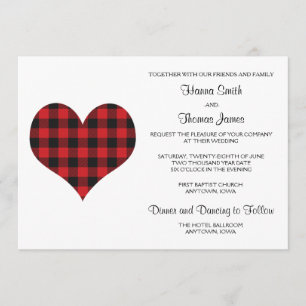 Invitación Boda de escúfalo de color rojo negro