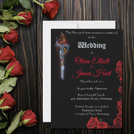 Invitación Boda de espadas de los Rosas del Dragón Rojo