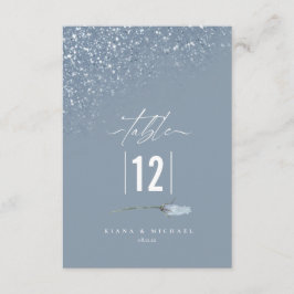 Invitación Boda de espárragos florales Número de tabla Azul2 