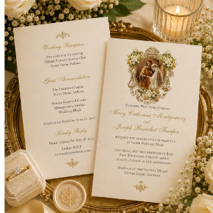 Invitación Boda de Esponsales Católica Elegante y Tradicional