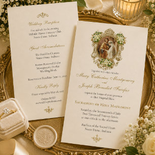 Invitación Boda de Esponsales Católicos Tradicionales