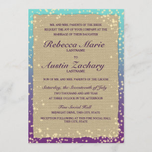 Invitación Boda de espuma de Ombre rústico