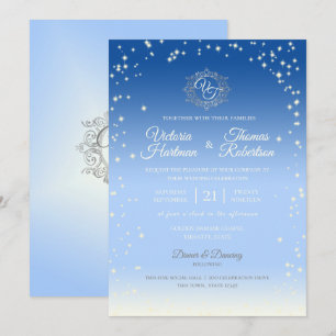 Invitación Boda de espuma de Sky Blue Ombre