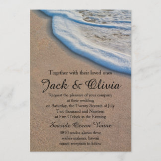 Invitación Boda de espuma marina de arena de Casual Beach