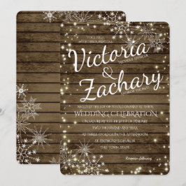 Invitación Boda de espuma y copos de nieve de madera de cosec