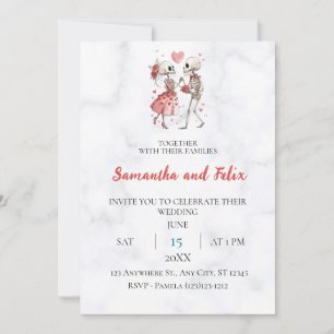 Invitación Boda de Esqueleto Globo Canica