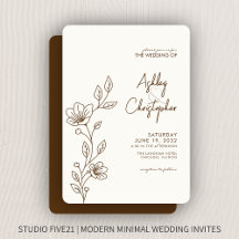 Boda de esquema de follaje marrón nogal moderno