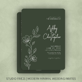 Invitación Boda de esquema de follaje verde moderno