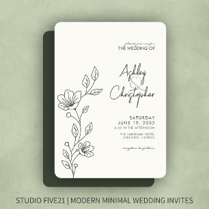 Invitación Boda de esquema de follaje verde oscuro moderno