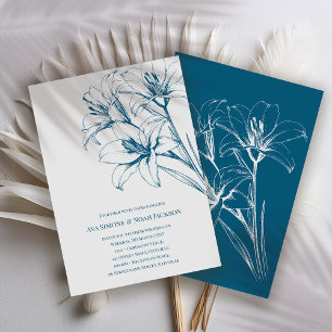 Invitación Boda de esquema de Lily Azul