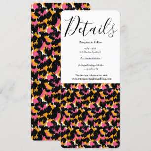 Invitación Boda de estampado animal moderno rosa negro