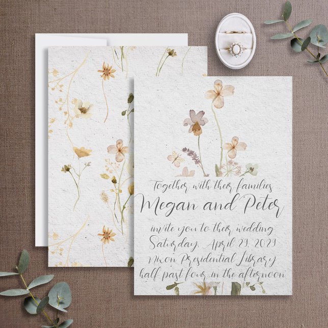 Invitación Boda de estilo caligráfico de Bella Artes de flore (Subido por el creador)