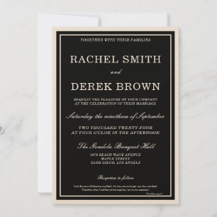 Invitación Boda de estilo clásico elegante de guiones de marf