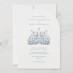 Invitación Boda de estilo de arco del marco de dibujo del cas