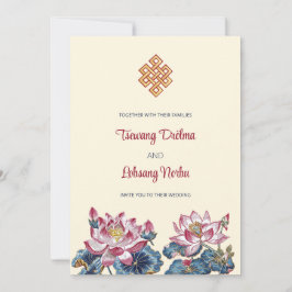 Invitación Boda de estilo de arte tibetano de Lotus
