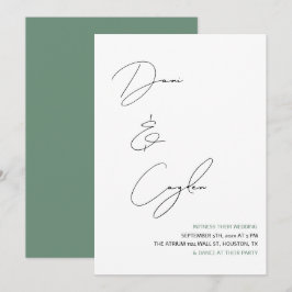 Invitación Boda de estilo de escritura a mano de Moda casual