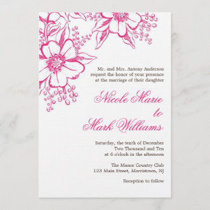 Invitación Boda de estilo de letra rosa