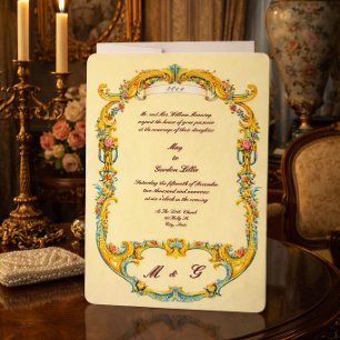 Invitación Boda de estilo floral rococó de la era victoriana