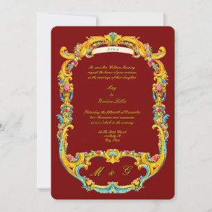 Invitación Boda de estilo floral rococó de la era victoriana 