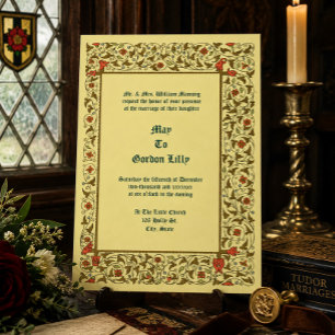 Invitación Boda de estilo floral vintage medieval