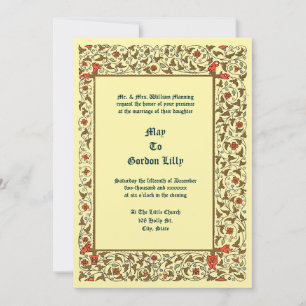 Invitación Boda de estilo floral vintage medieval