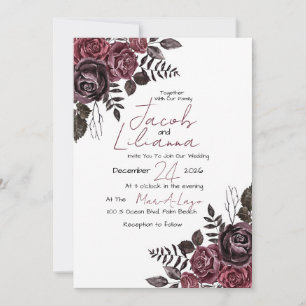 Invitación boda de estilo gótico victoriano vintage